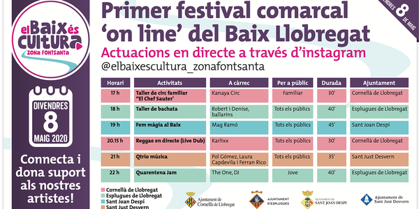Connecta't a Instagram i dona suport als nostres artistes amb el festival El Baix és Cultura