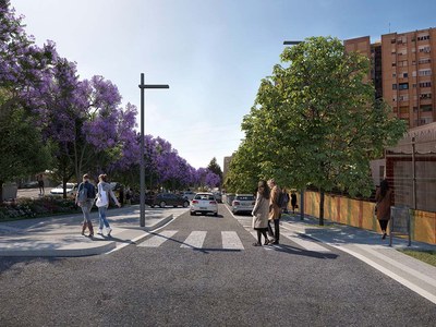 Obras de conversión de la calle de la Segarra en una vía más confortable y accessible