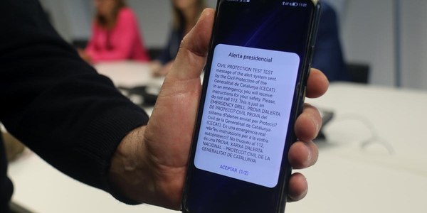 Protección Civil prueba este jueves, 14 de septiembre, el sistema de alertas a móviles