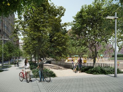 Renaturalizamos la calle Arquitecte Adell y la plaza de la Llibertat