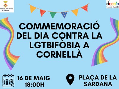 Cornellà se suma a la lucha contra la discriminación a las personas LGTBIQ+.